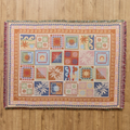 Cartoon & Art Print Woven Throw Blanket with Fringe, Multi-use Outdoor Picnic Rug Home Decor Tapestry