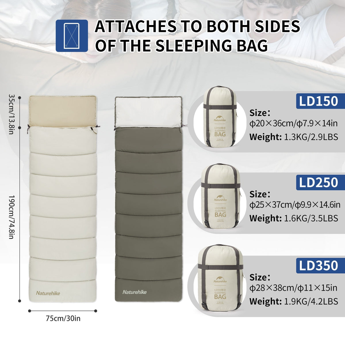 FlowLite™ LD150 Hooded Synthetic Sleeping Bag 54°F / 12°C