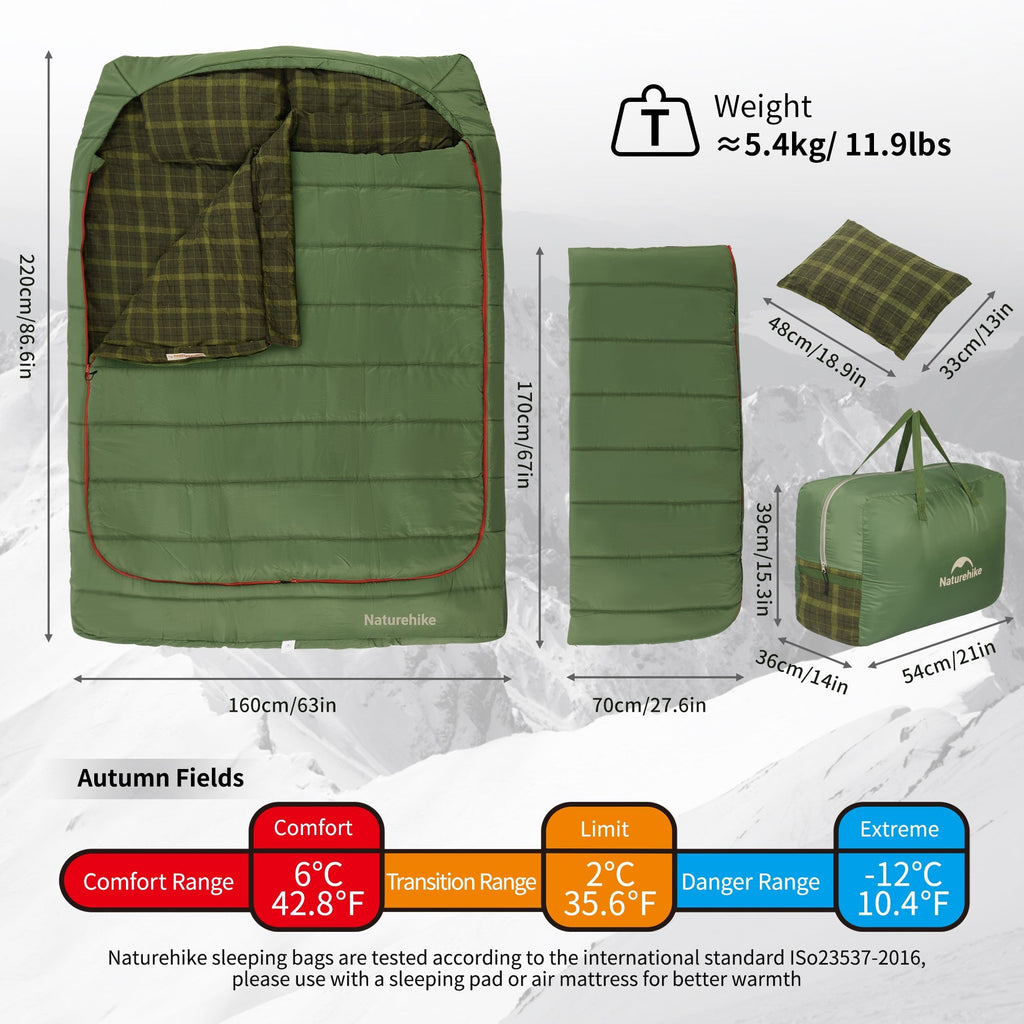 AutumnField™ Double Synthetic Sleeping Bag 43°F / 6°C